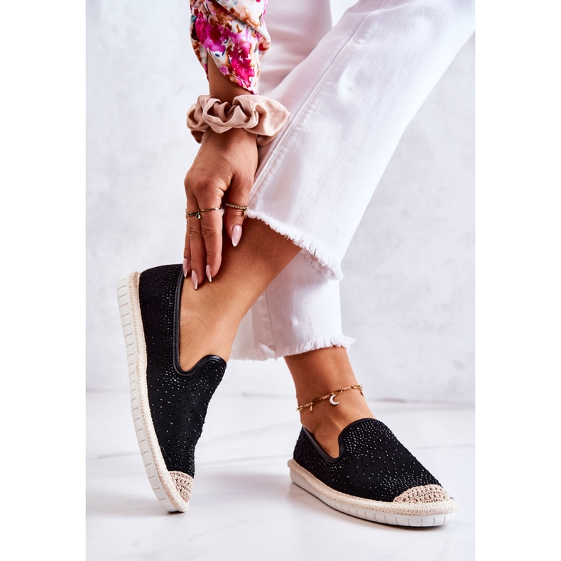PG1 Espadrilles Femme En Toile Avec Oxyde De Zirconium Noir Deimos le noir 2
