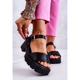 PS1 Sandales En Cuir Sur Le Talon Noir Sovie le noir 1