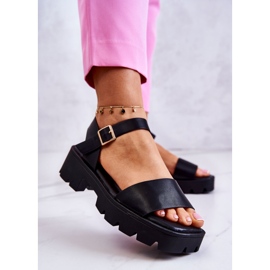 PS1 Sandales En Cuir Sur Le Talon Noir Sovie le noir 3