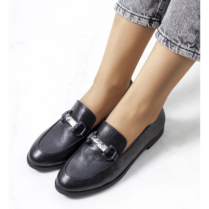 Chaussures en cuir noir Prins le noir 1
