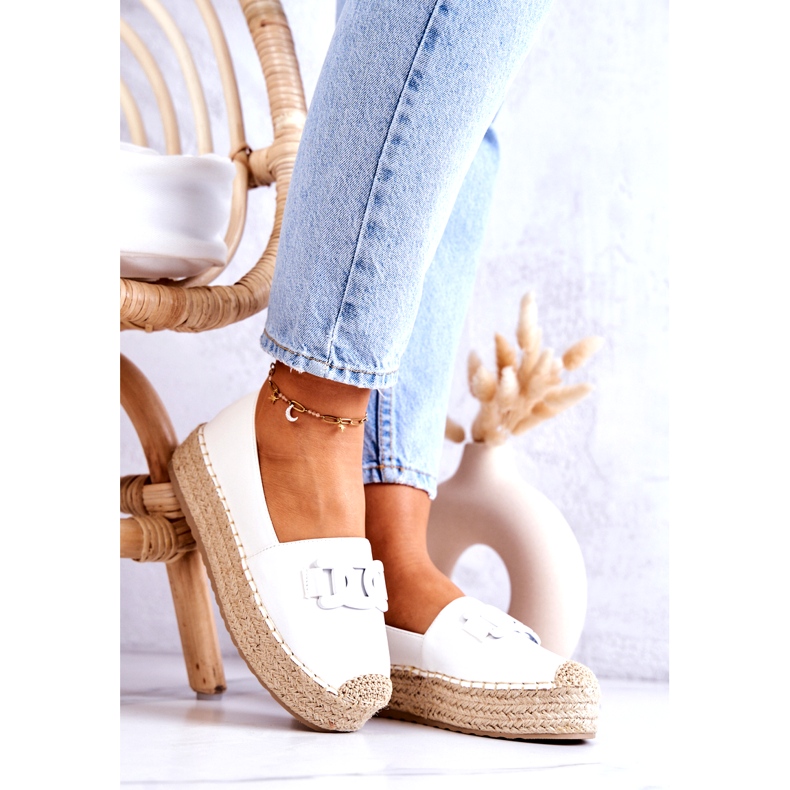 FB2 Espadrilles classiques sur la plate-forme blanche Julianne 1