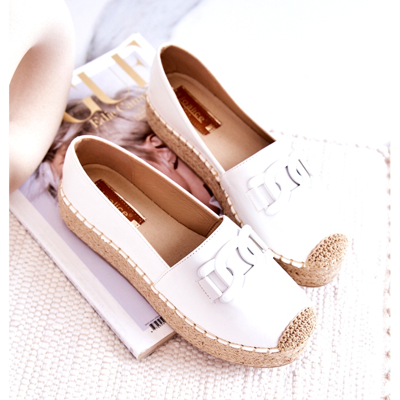 FB2 Espadrilles classiques sur la plate-forme blanche Julianne 4