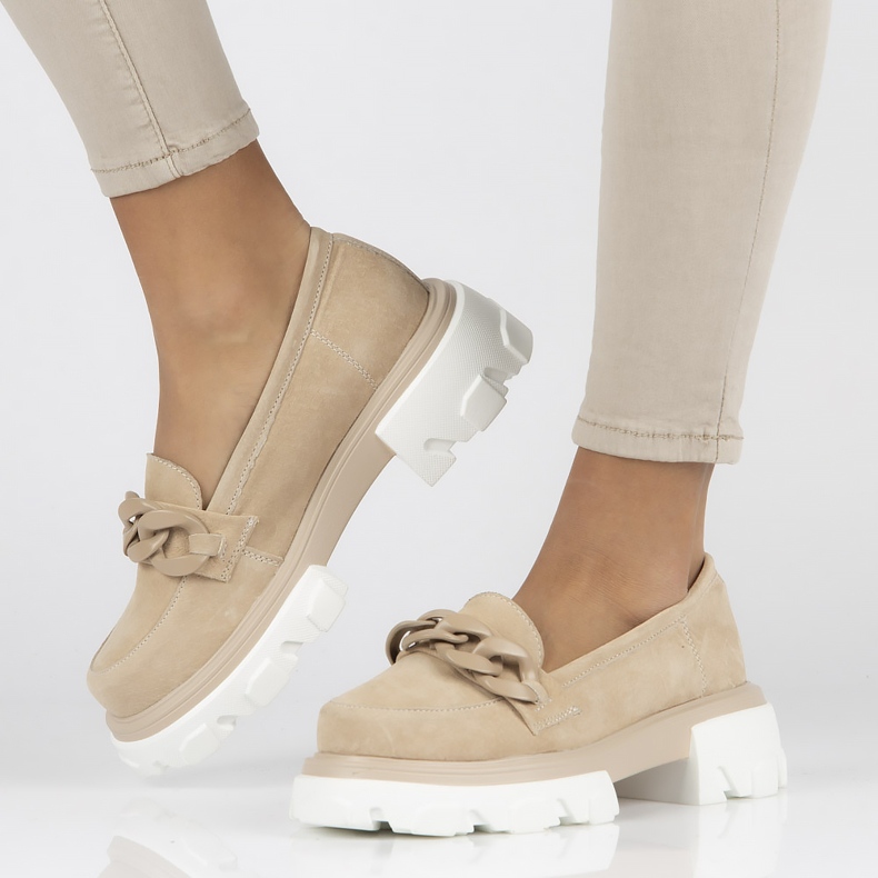 Chaussures en cuir Filippo DP3718/22 Soyez beige 1