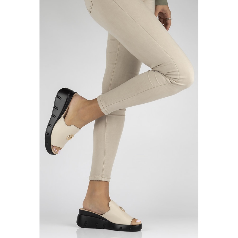 Babouches en cuir Filippo DK3596/22 Be beige 1