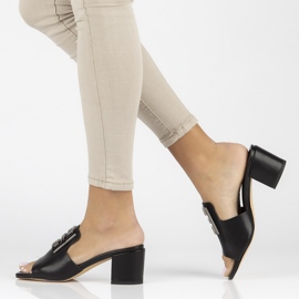 Babouches en cuir Filippo DK3731/22 Bk noir 1