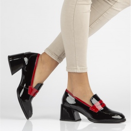 Escarpins en cuir Filippo DP3727 / 22 Bk noir le noir rouge 1