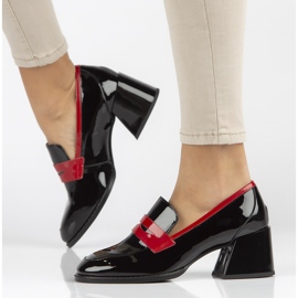 Escarpins en cuir Filippo DP3727 / 22 Bk noir le noir rouge 7