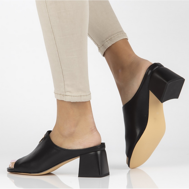 Babouches en cuir Filippo DK3728/22 Bk noir le noir 1