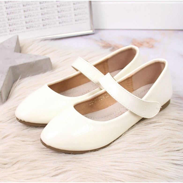 Ballerines Fille Avec Velcro Communion Blanc Potocki 2