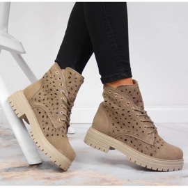 Bottes De Printemps En Cuir Ajouré Beige In Filippo 2