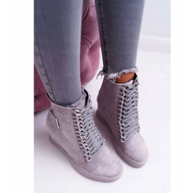 Baskets Femme Lu Boo Avec Chaînes Daim Gris Monica 2