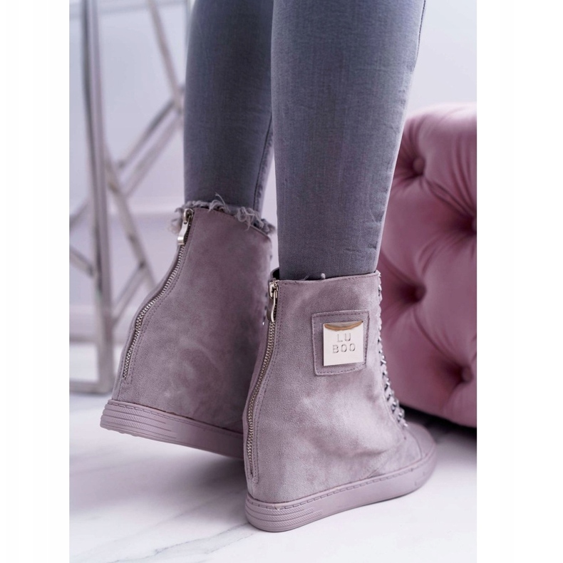 Baskets Femme Lu Boo Avec Chaînes Daim Gris Monica 4