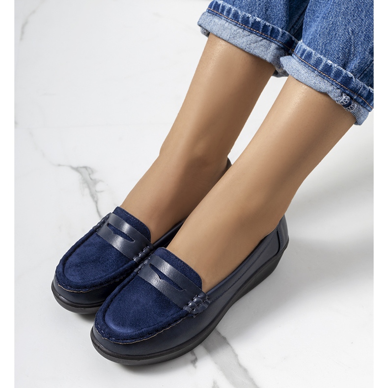 Mocassins bleu marine sur le coin Dinsmore 1 Mocassins bleu marine sur le coin Dinsmore 1