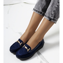 Mocassins bleu marine sur le compensé Marinke 1 Mocassins bleu marine sur le compensé Marinke 1