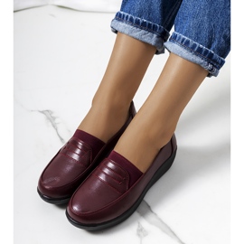 Mocassins Ziggy bordeaux à talon compensé rouge multicolore 1