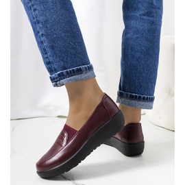 Mocassins Ziggy bordeaux à talon compensé rouge multicolore 2