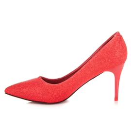 Qinba Escarpins à paillettes rouge 1