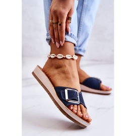 Chaussons Femme Tendance Avec Boucle Inblu CP000031 Bleu Marine 2