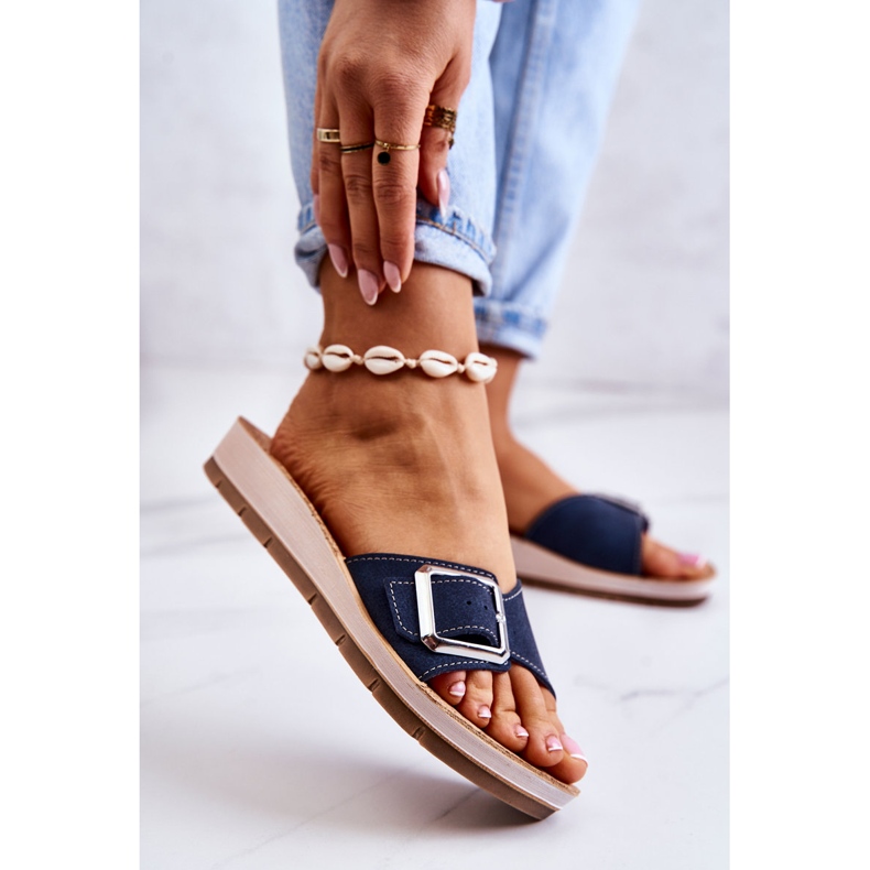 Chaussons Femme Tendance Avec Boucle Inblu CP000031 Bleu Marine 2