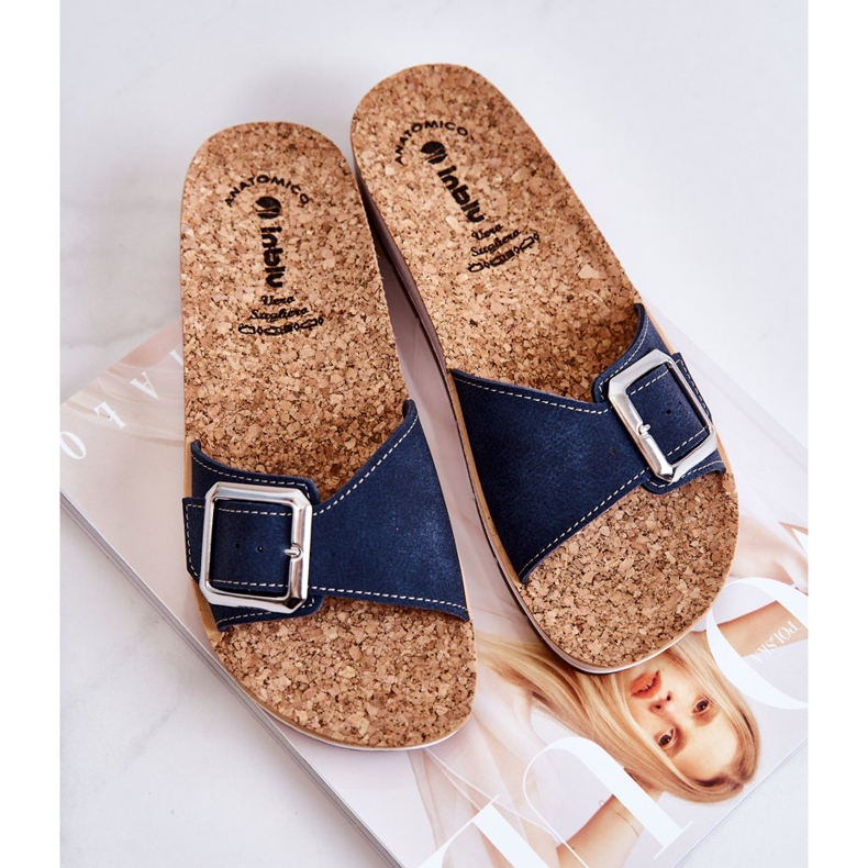 Chaussons Femme Tendance Avec Boucle Inblu CP000031 Bleu Marine 1