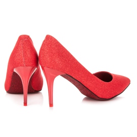 Qinba Escarpins à paillettes rouge 2