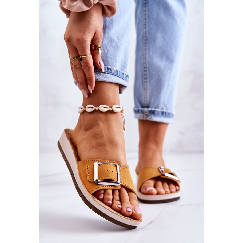 Chaussons Femme Tendance Avec Boucle Inblu CP000031 Jaune 1