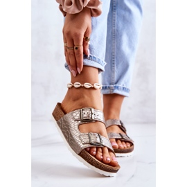 Chaussons Femme Boucles Inblu NM000027 Argent beige 1