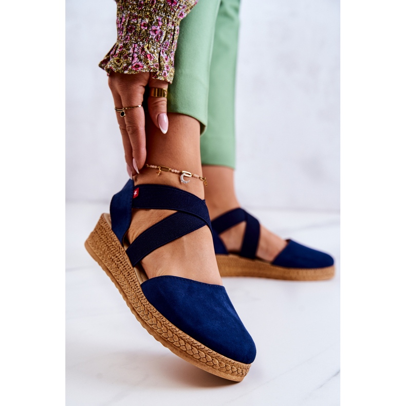 Espadrilles Femme Daim Big Star JJ276037 Bleu Marine 2