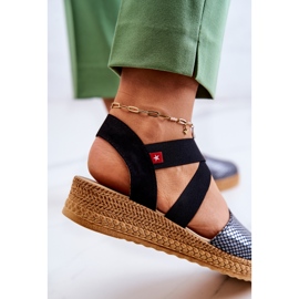 Espadrilles pour femmes à la mode Big Star JJ276035 Noir le noir argent 4
