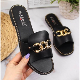 Chaussons noirs avec chaîne W S. Barski le noir 1 Chaussons noirs avec chaîne W S. Barski le noir 1