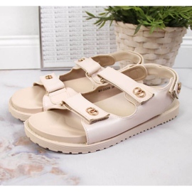 Sandales velcro beige In S. Barski 2 Sandales velcro beige In S. Barski 2