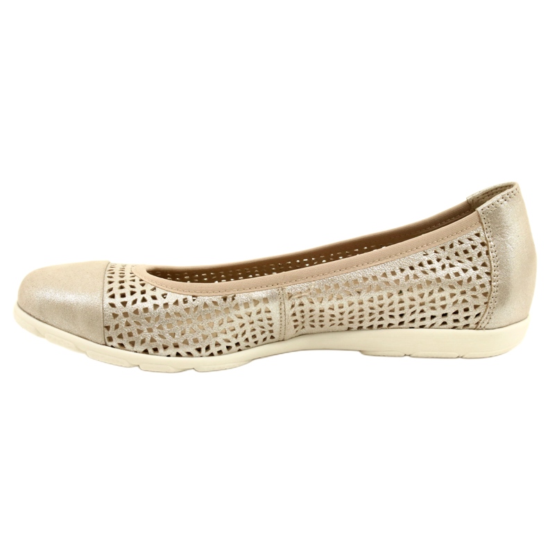 Ballerines ajourées femme Caprice 22151-28 354 Beige - métallisé 4