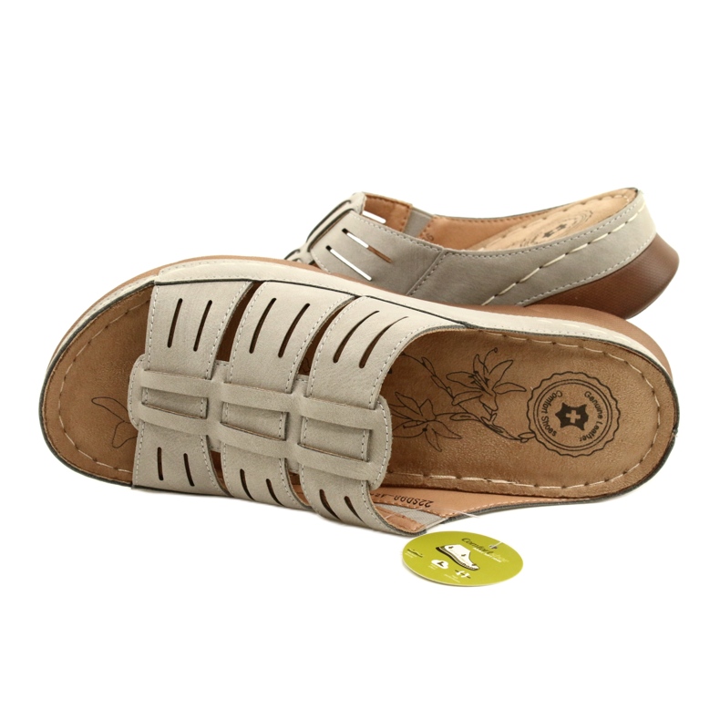 Les tongs féminins avec OpenWork Evento 22SD98-4536 Modèle gris 5