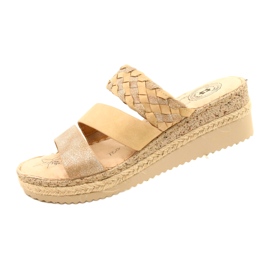 Les tongs des femmes avec une tresse de coin Jezzi 22SD98-4566 beige 3