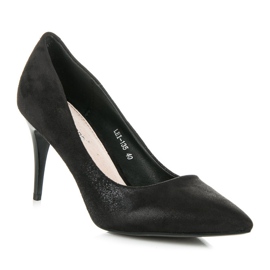 Qinba Talons hauts en daim le noir 2