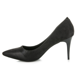 Qinba Talons hauts en daim le noir 3