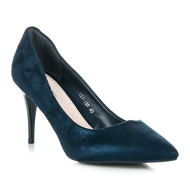 Qinba Talons hauts en daim bleu marin multicolore 3