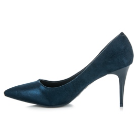 Qinba Talons hauts en daim bleu marin multicolore 4