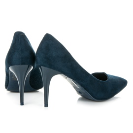 Qinba Talons hauts en daim bleu marin multicolore 5