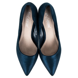 Qinba Talons hauts en daim bleu marin multicolore 7