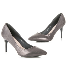 Qinba Talons hauts en daim gris 5