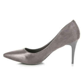 Qinba Talons hauts en daim gris 3