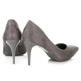 Qinba Talons hauts en daim gris 4