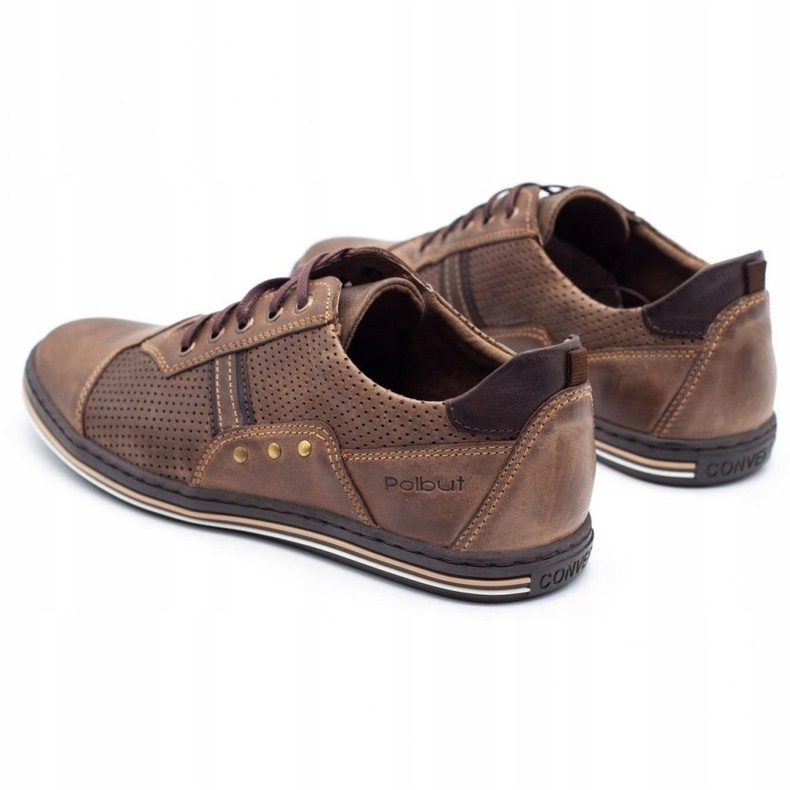 Polbut Chaussures décontractées pour hommes 1801P marron brun 4