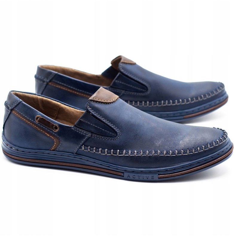 Polbut Chaussures homme mocassins 09 bleu marine 2