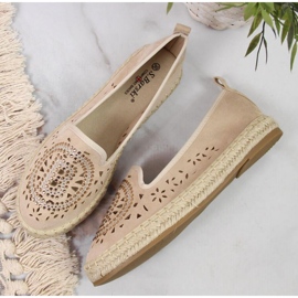 Espadrilles ajourées avec zircons cubiques en beige W S. Barski 3