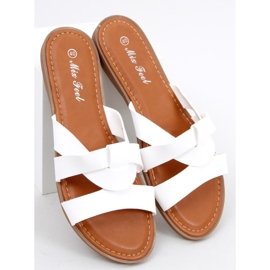 Chaussons croisés femme Coquelicot Blanc 1