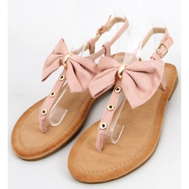 Tongs avec nœud Megi Champagne rose 1