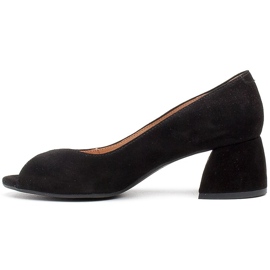 Marco Shoes Escarpins en daim noir à talon stable le noir 2