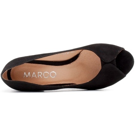 Marco Shoes Escarpins en daim noir à talon stable le noir 4